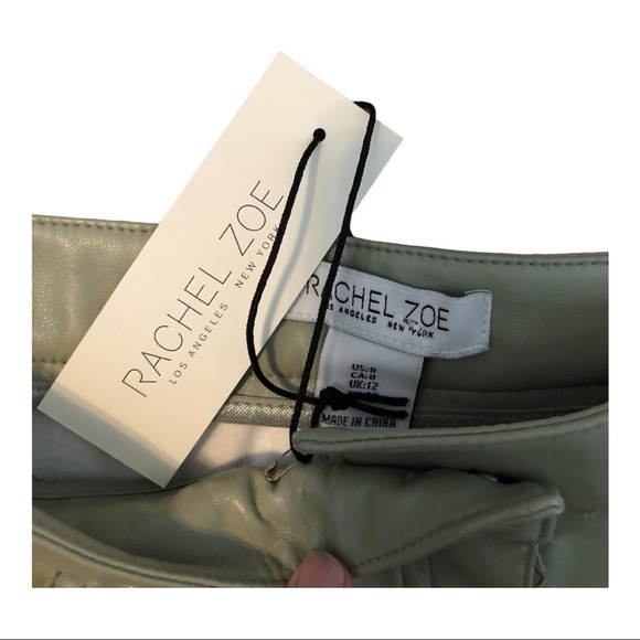 Rachel Zoe light green pleather mini a-line skirt. New size 8 - Picture 3 of 8